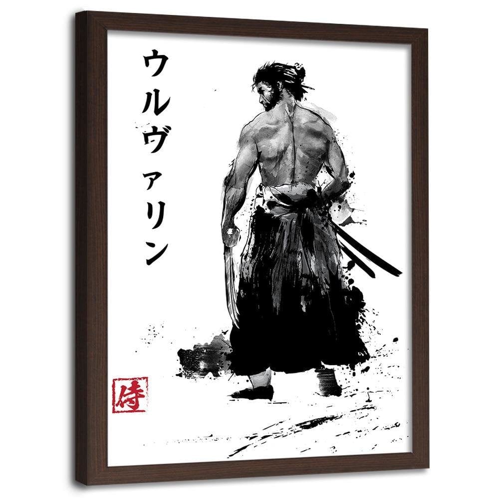 Glezna brūnā rāmī - Immortal Samurai Black And White Home Trends DECO