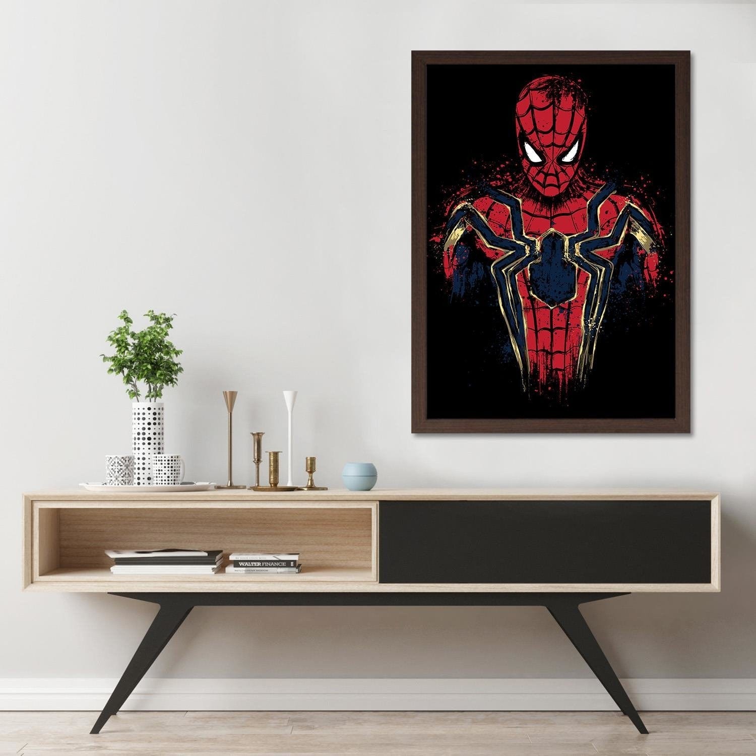 Glezna brūnā rāmī - Infinity Spider Red Home Trends DECO
