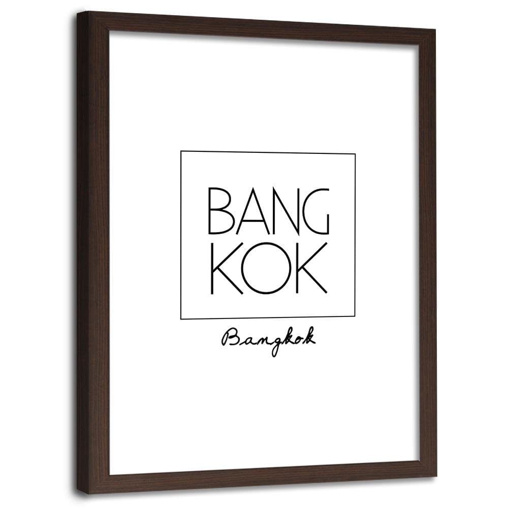 Glezna brūnā rāmī - Inscription Bangkok Home Trends DECO