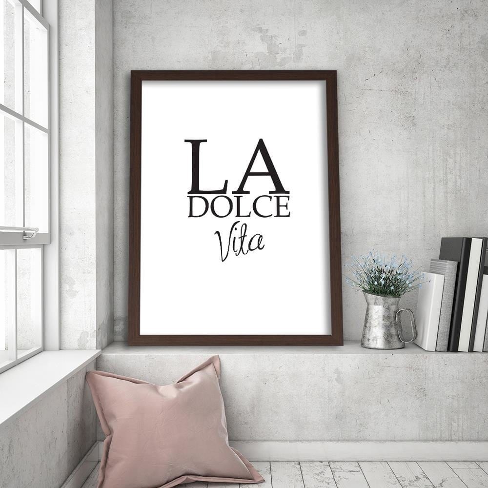 Glezna brūnā rāmī - Inscription Beautiful Life Home Trends DECO