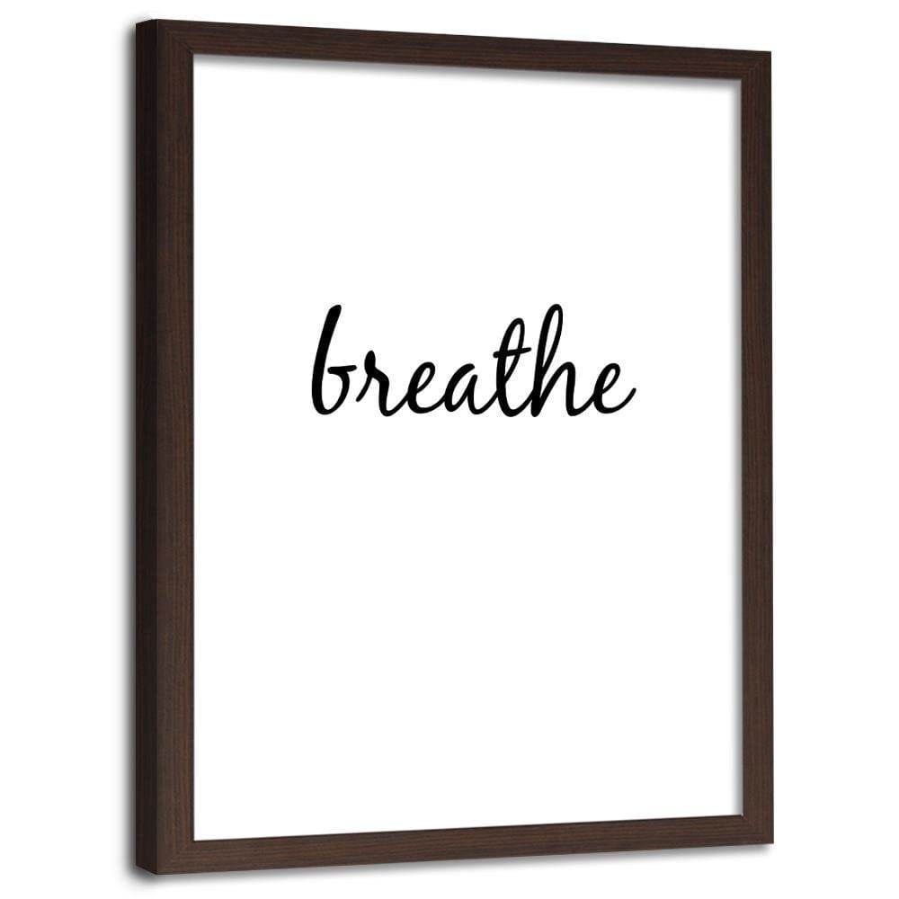 Glezna brūnā rāmī - Inscription Breathe Home Trends DECO