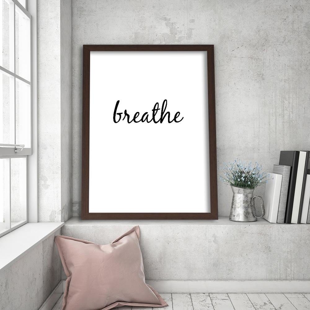 Glezna brūnā rāmī - Inscription Breathe Home Trends DECO