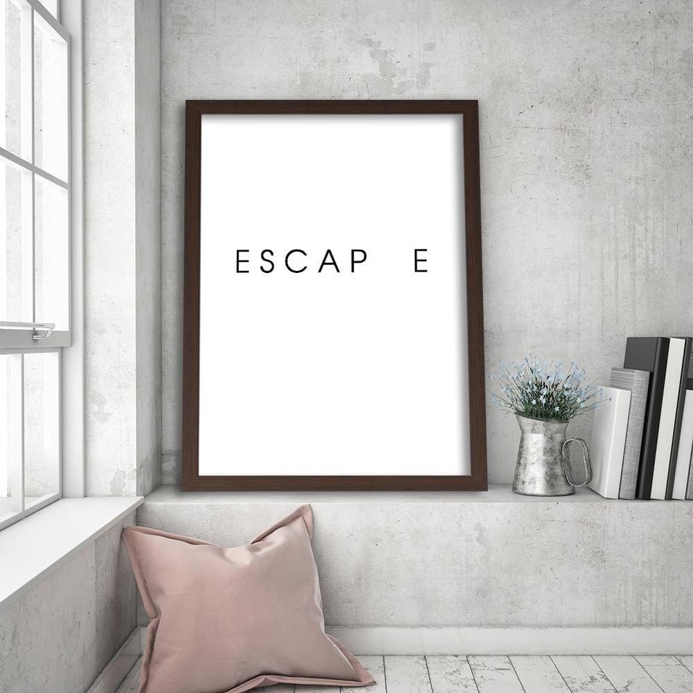 Glezna brūnā rāmī - Inscription Escape Home Trends DECO