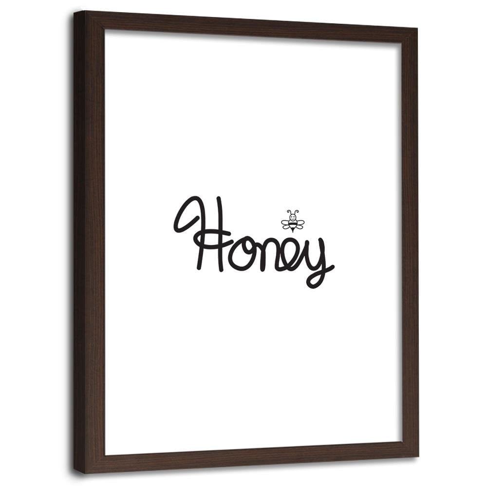 Glezna brūnā rāmī - Inscription Honey Home Trends DECO