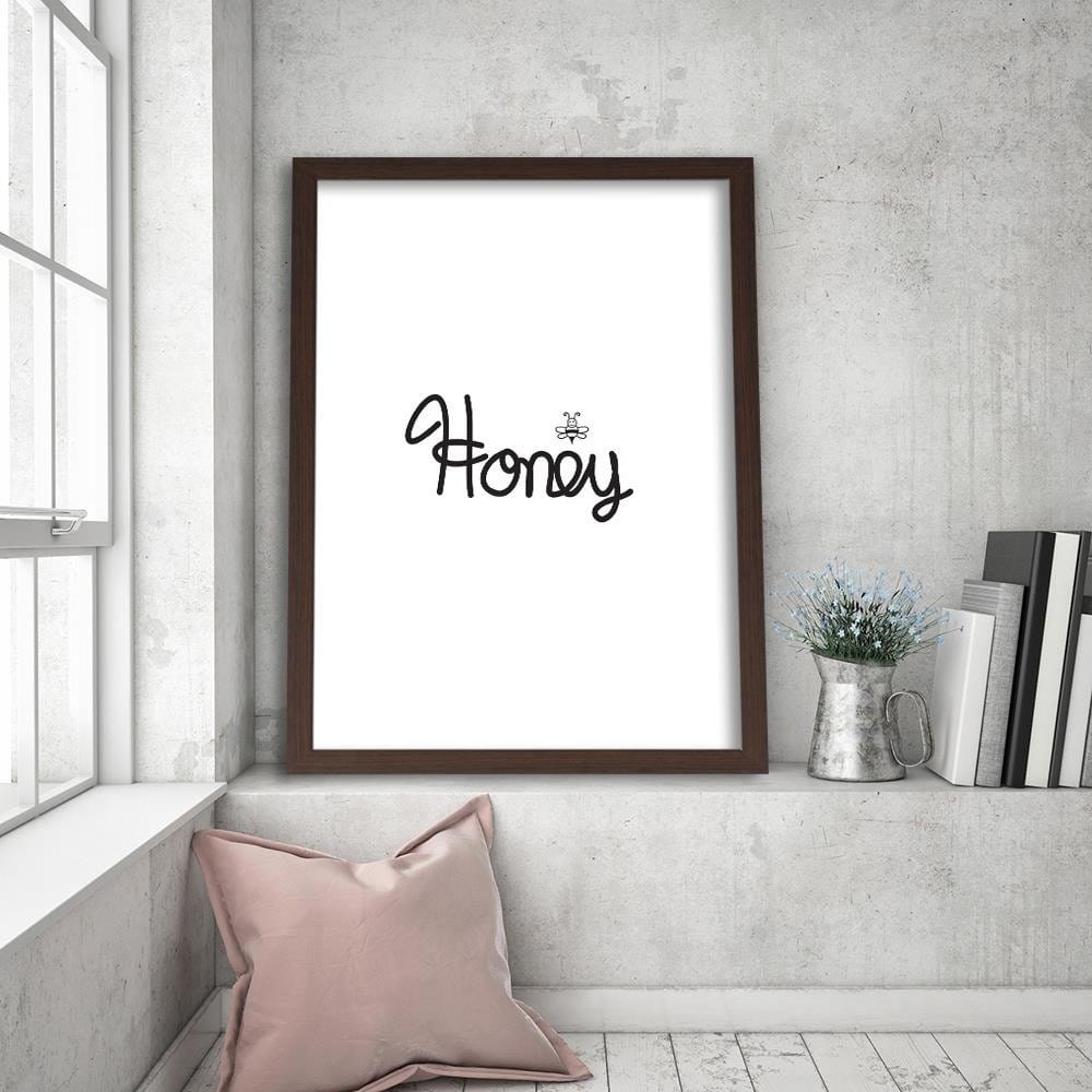 Glezna brūnā rāmī - Inscription Honey Home Trends DECO