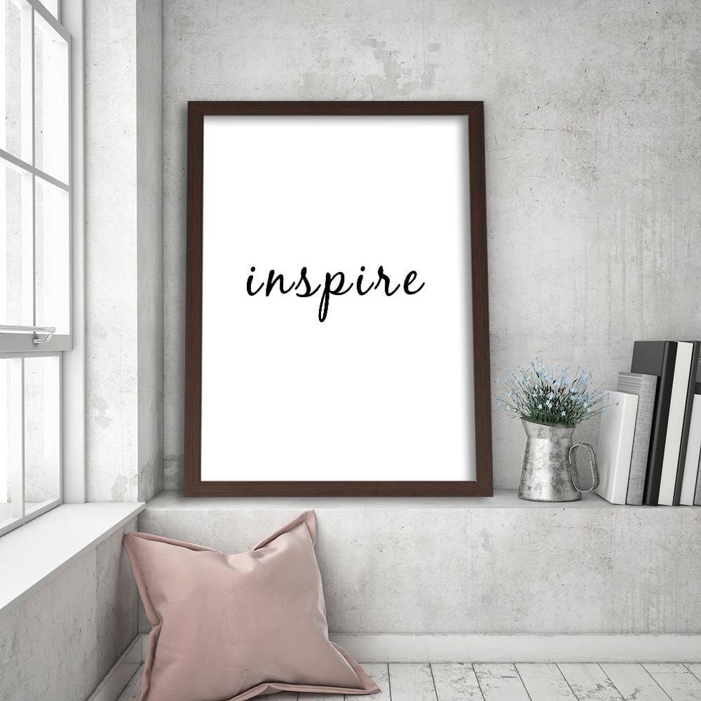 Glezna brūnā rāmī - Inscription Inspire Home Trends DECO