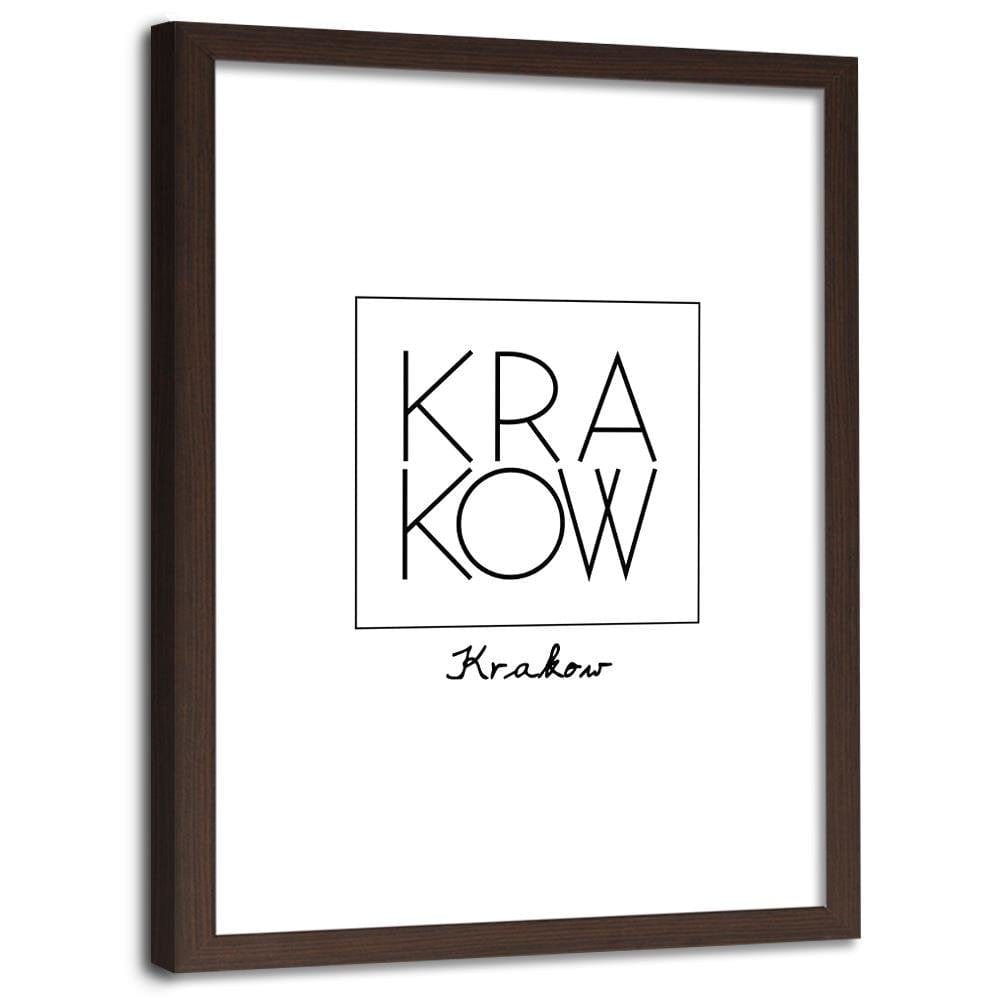 Glezna brūnā rāmī - Inscription Krakow Home Trends DECO