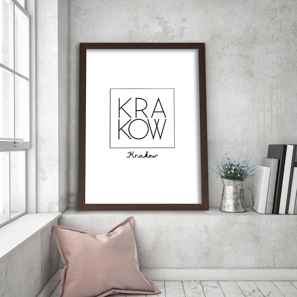 Glezna brūnā rāmī - Inscription Krakow Home Trends DECO