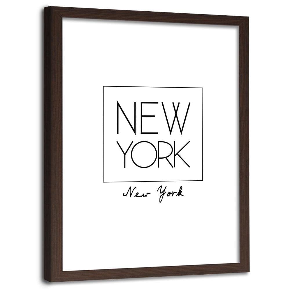 Glezna brūnā rāmī - Inscription New York Home Trends DECO