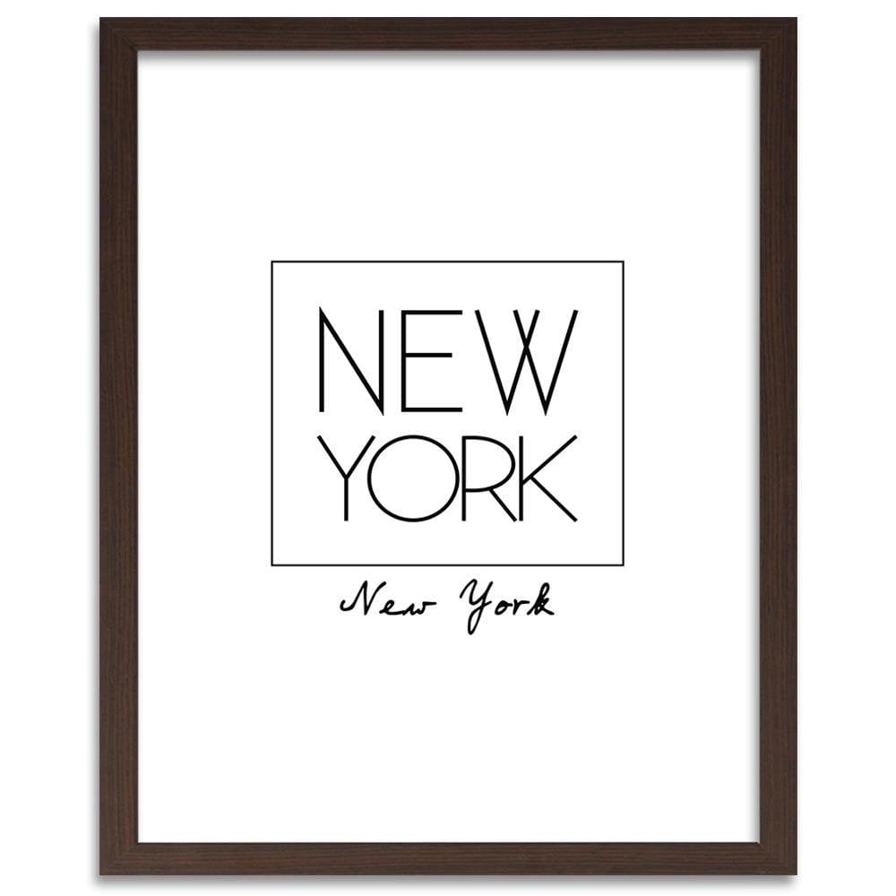 Glezna brūnā rāmī - Inscription New York Home Trends DECO