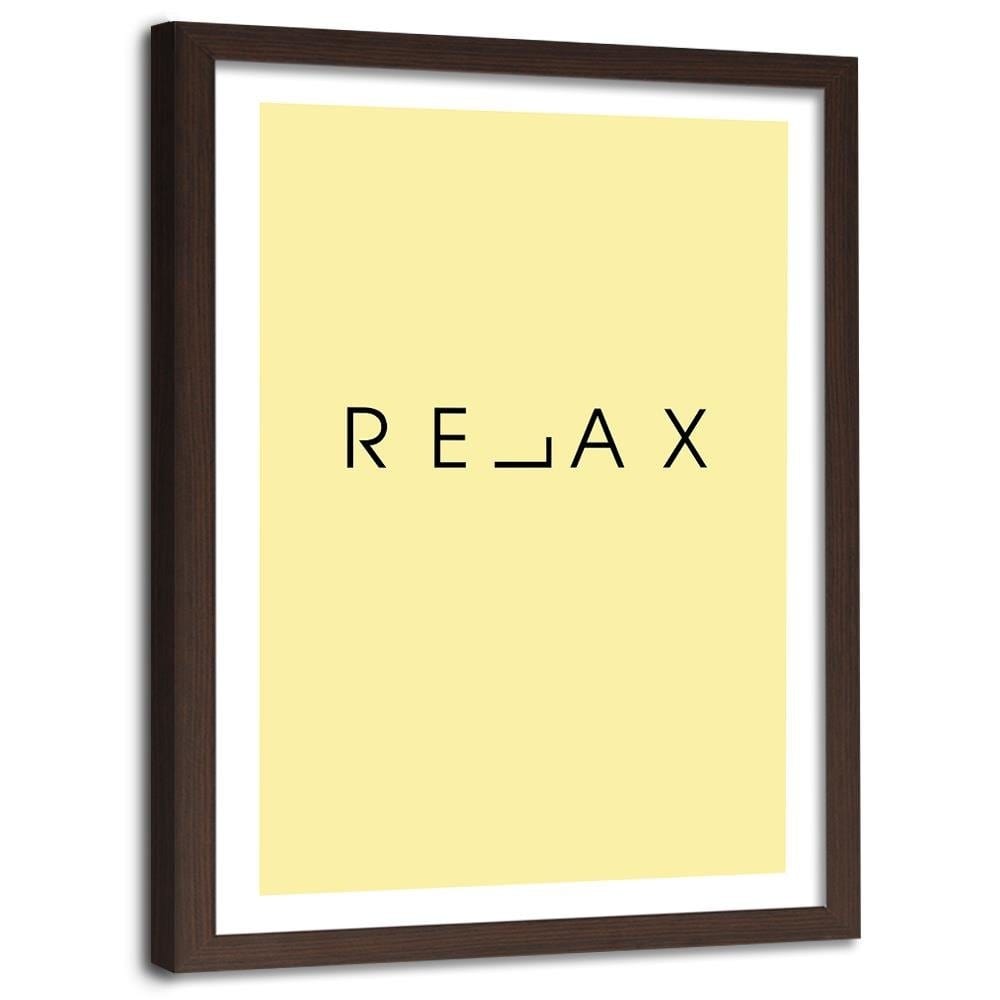 Glezna brūnā rāmī - Inscription Relax Home Trends DECO