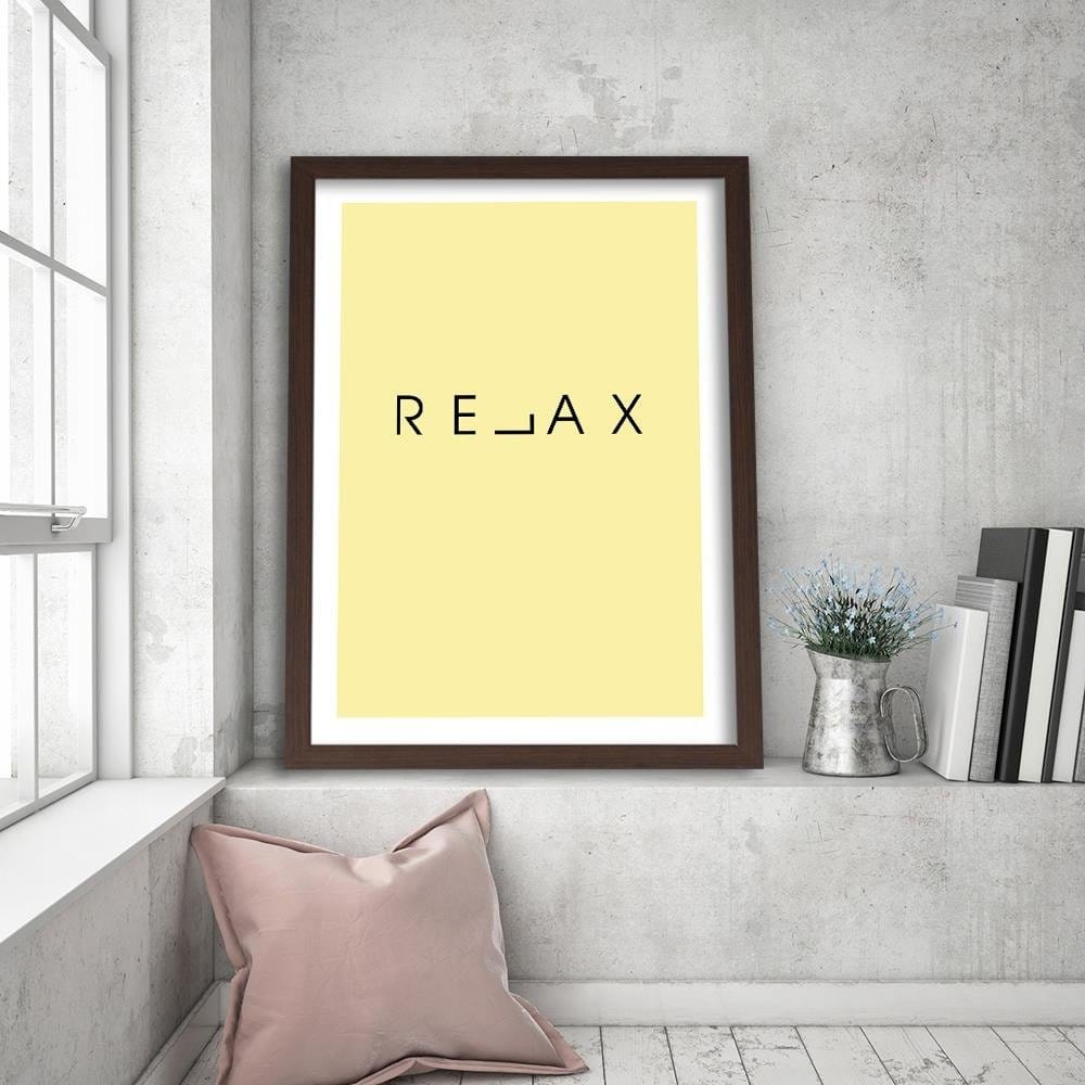 Glezna brūnā rāmī - Inscription Relax Home Trends DECO