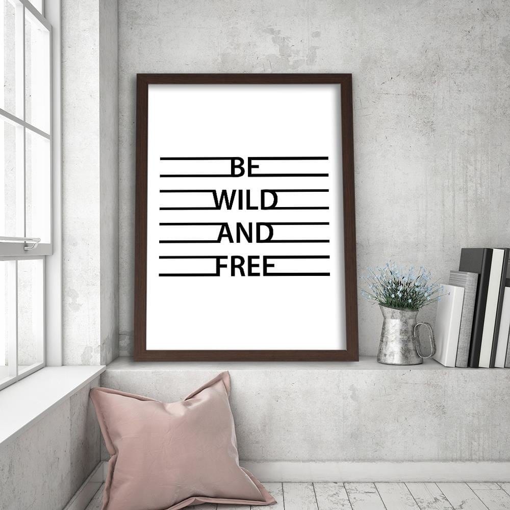 Glezna brūnā rāmī - Inscription Wild And Free Home Trends DECO