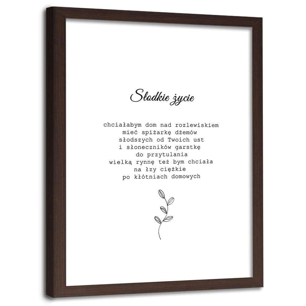 Glezna brūnā rāmī - Inscriptions 3 Home Trends DECO