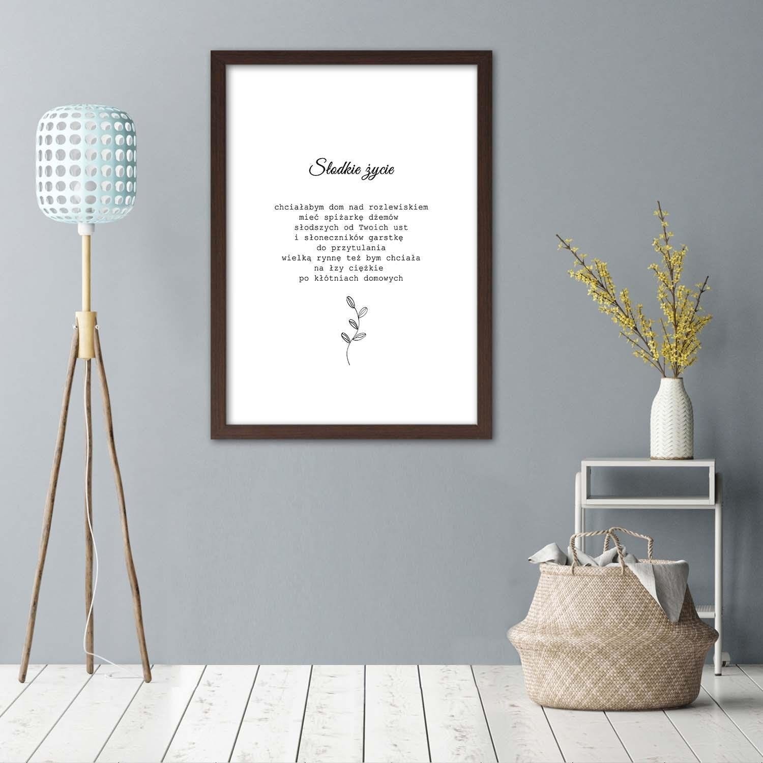 Glezna brūnā rāmī - Inscriptions 3 Home Trends DECO