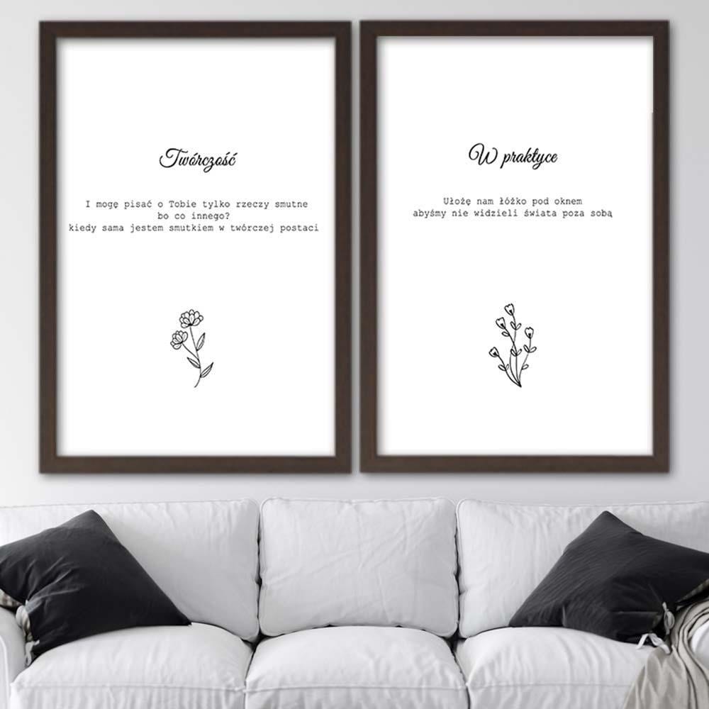 Glezna brūnā rāmī - Inscriptions 5 Home Trends DECO