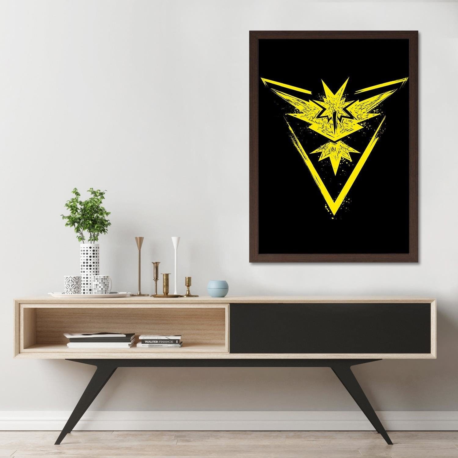 Glezna brūnā rāmī - Instinct Yellow Home Trends DECO