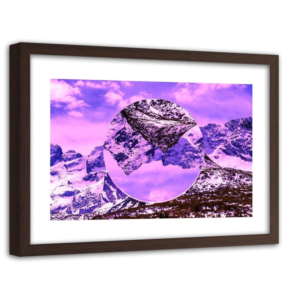 Glezna brūnā rāmī - Inverted Mountain Landscape 2 Home Trends DECO