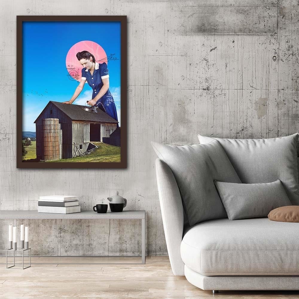 Glezna brūnā rāmī - Ironing Home Trends DECO