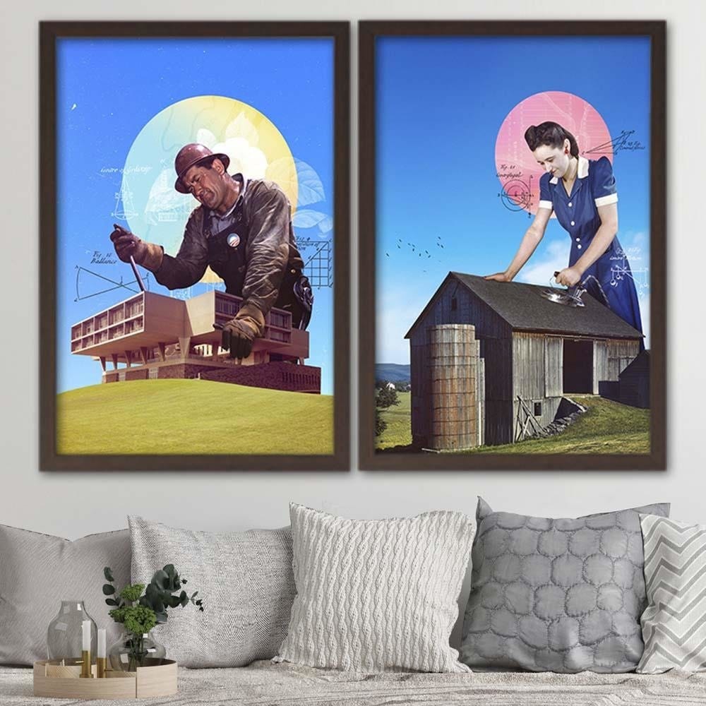 Glezna brūnā rāmī - Ironing Home Trends DECO