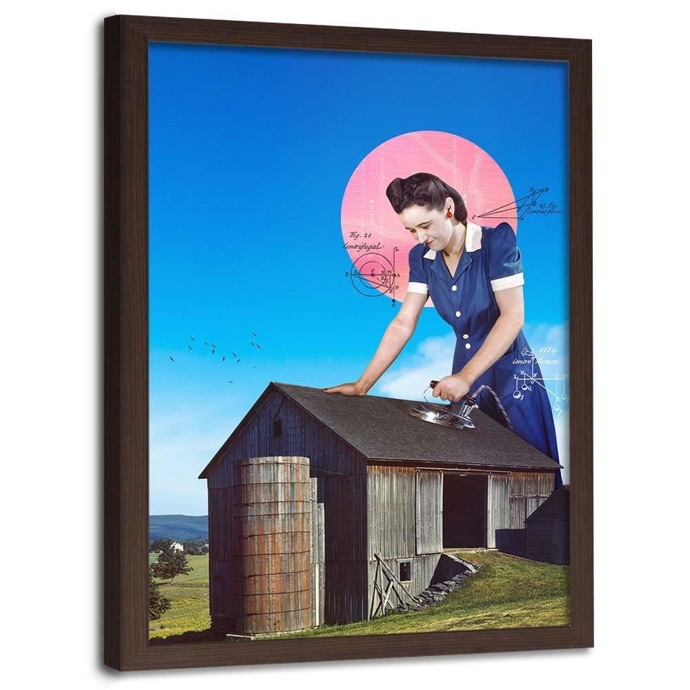 Glezna brūnā rāmī - Ironing Home Trends DECO