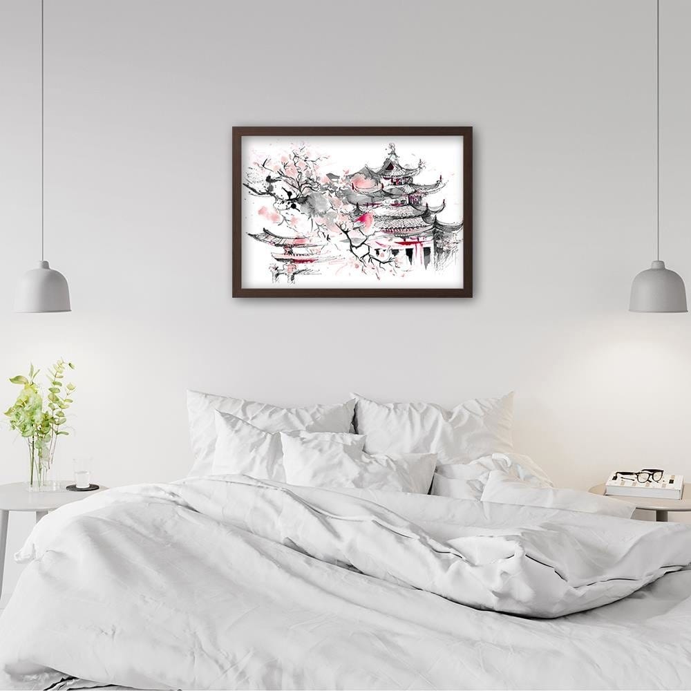 Glezna brūnā rāmī - Japan Art Home Trends DECO