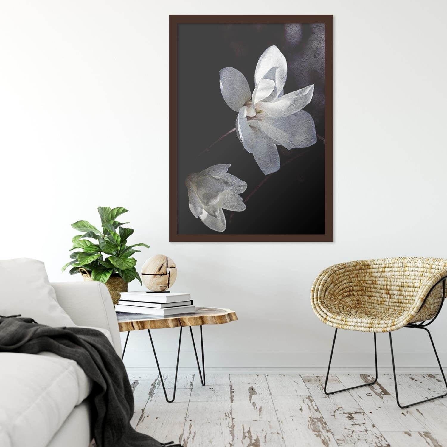 Glezna brūnā rāmī - Jasmine Petals Home Trends DECO