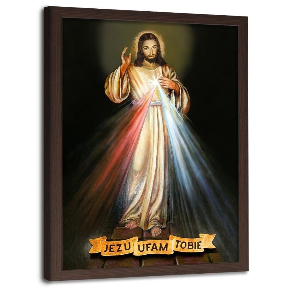 Glezna brūnā rāmī - Jesus, I trust you. Home Trends DECO