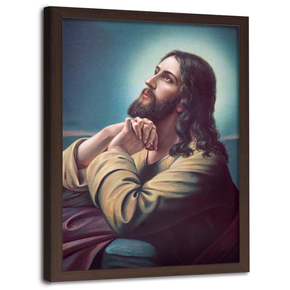 Glezna brūnā rāmī - Jesus Praying Home Trends DECO