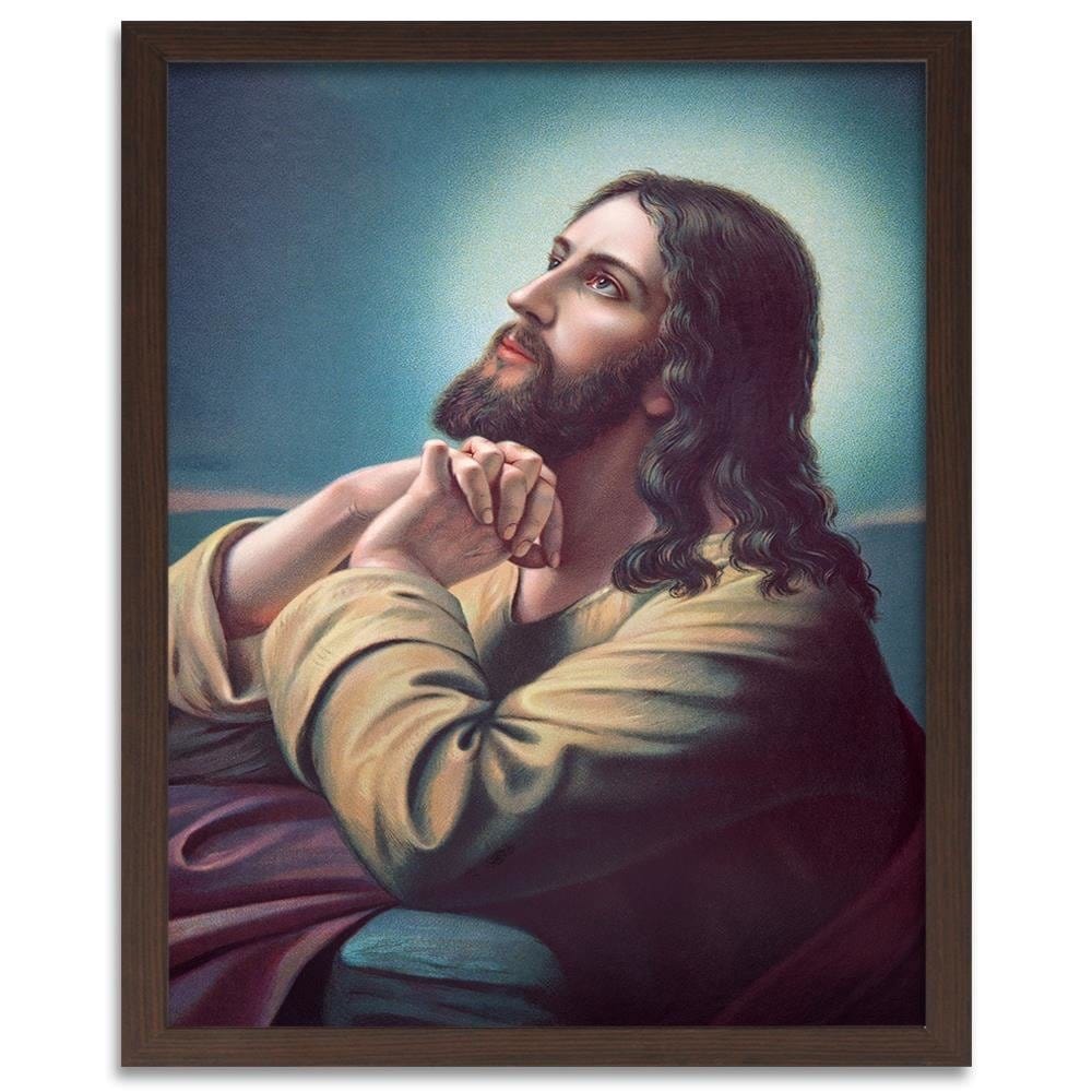 Glezna brūnā rāmī - Jesus Praying Home Trends DECO