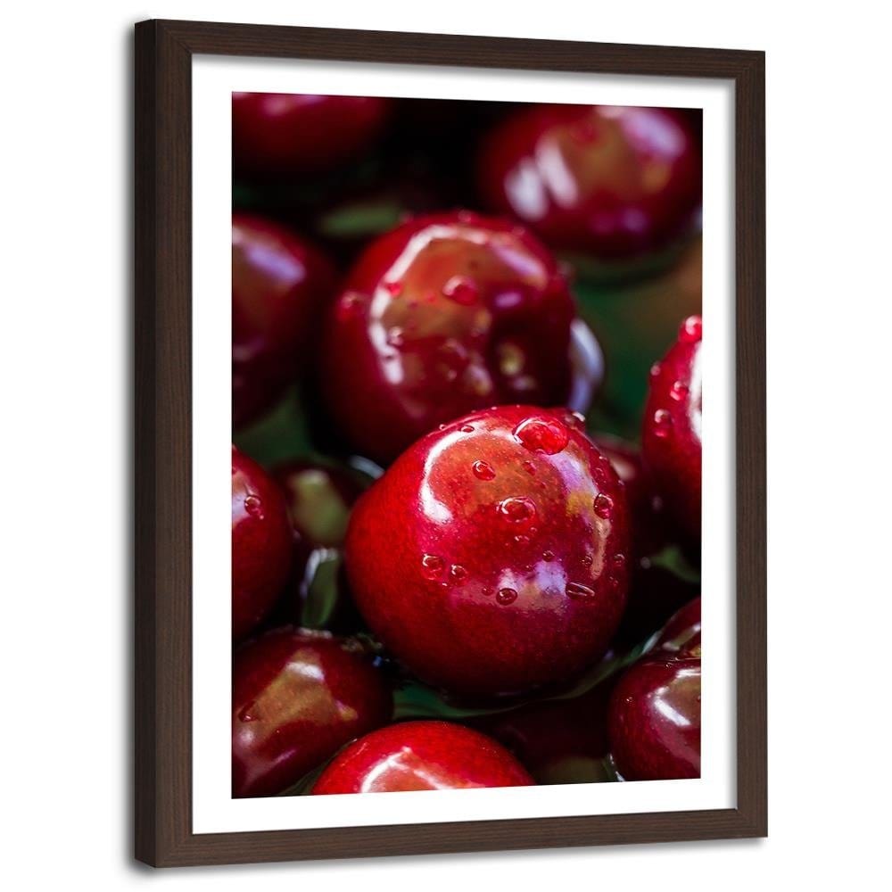 Glezna brūnā rāmī - Juicy Cherries Home Trends DECO