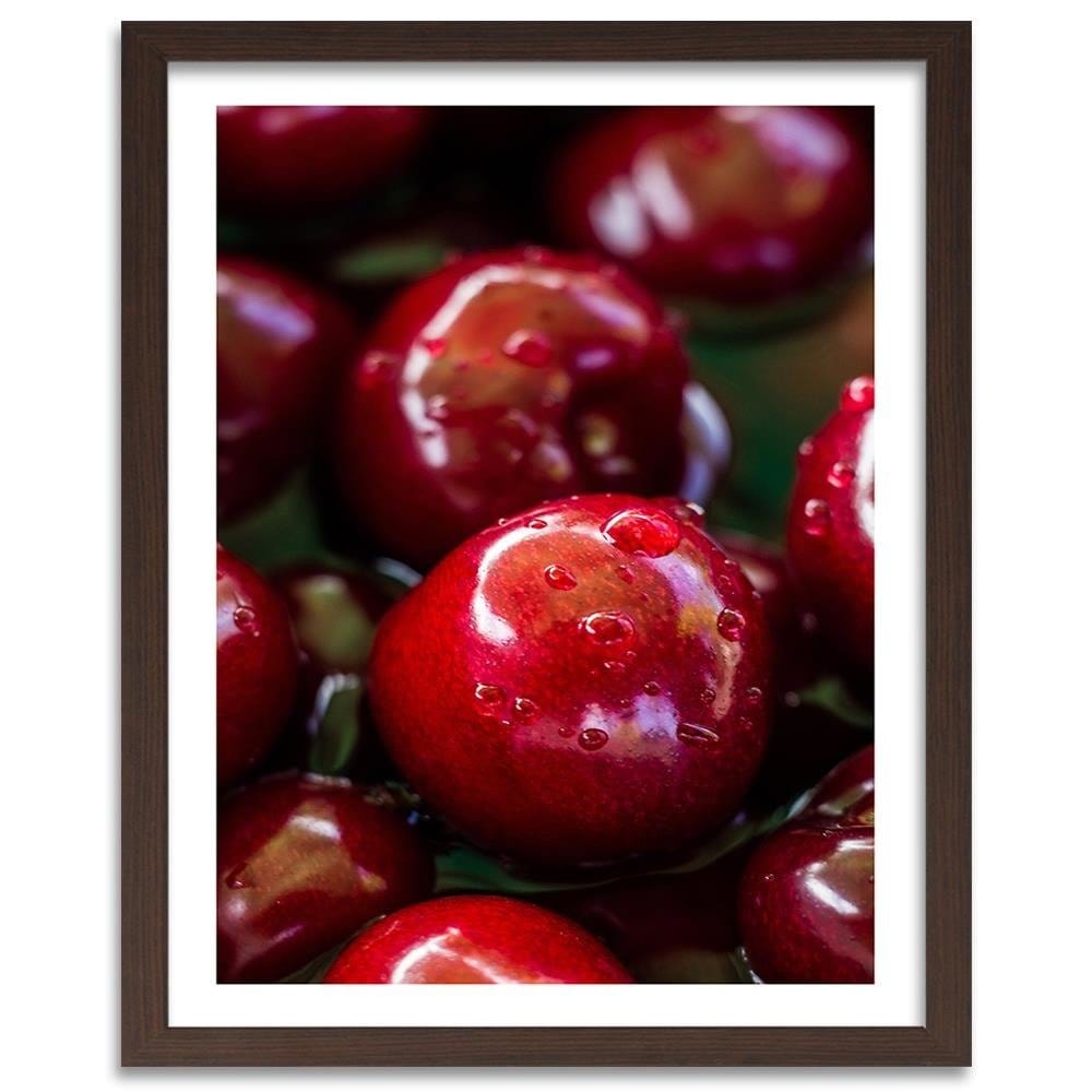 Glezna brūnā rāmī - Juicy Cherries Home Trends DECO
