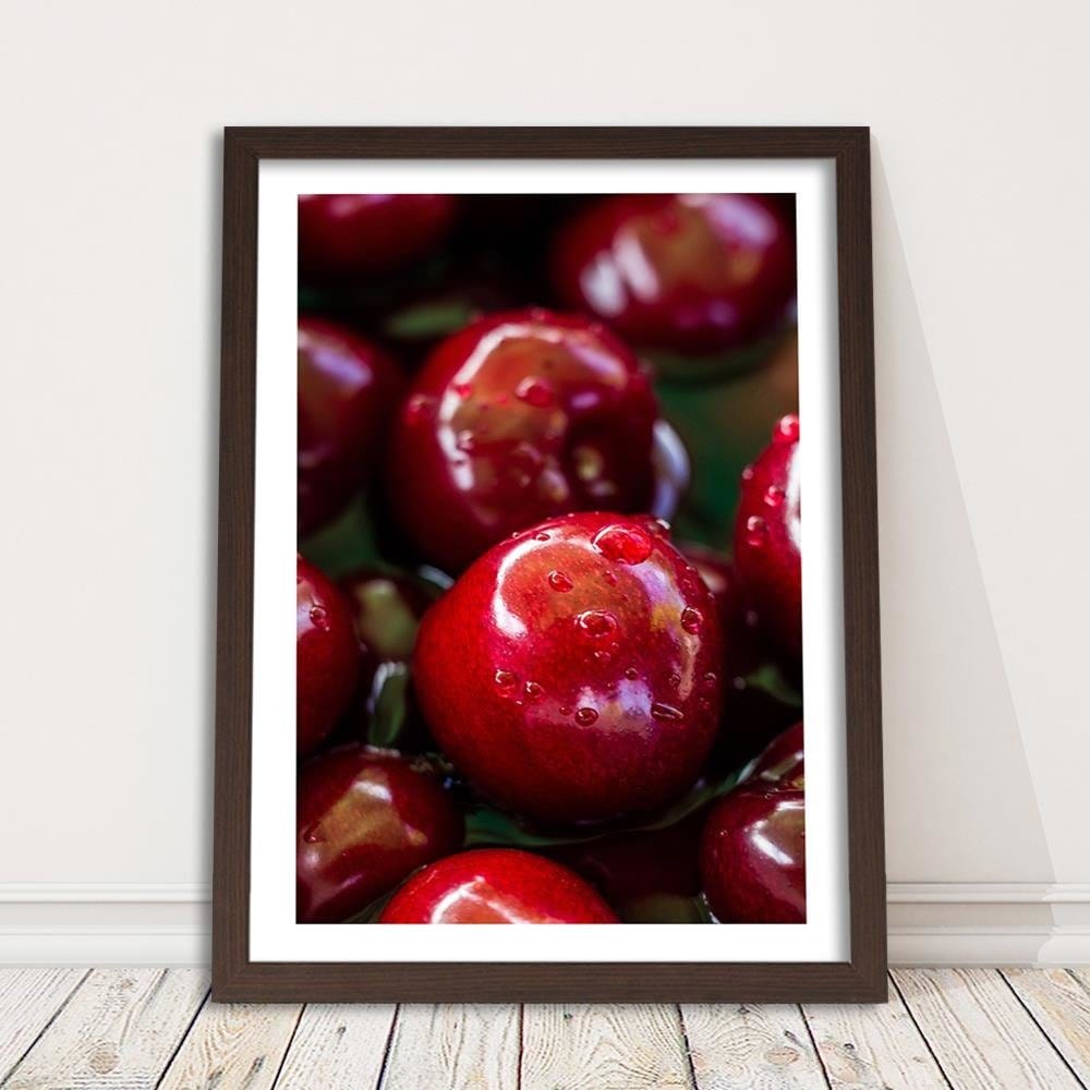 Glezna brūnā rāmī - Juicy Cherries Home Trends DECO
