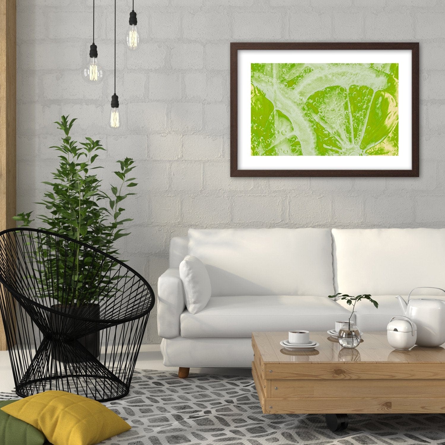 Glezna brūnā rāmī - Juicy Lime Home Trends DECO