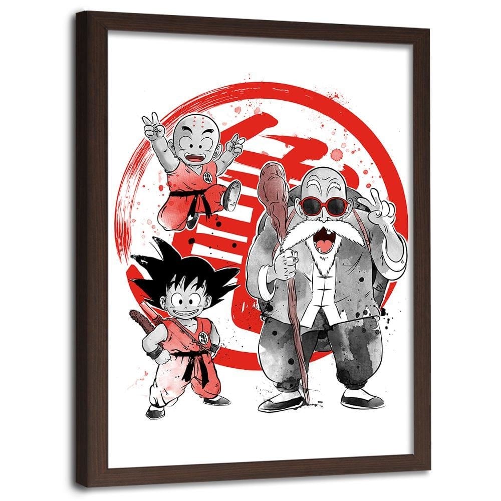 Glezna brūnā rāmī - Kame School Image Fine Art Red Home Trends DECO