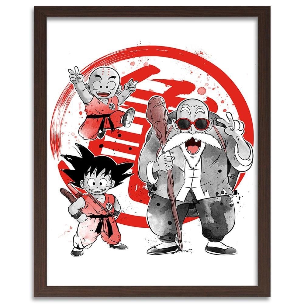 Glezna brūnā rāmī - Kame School Image Fine Art Red Home Trends DECO