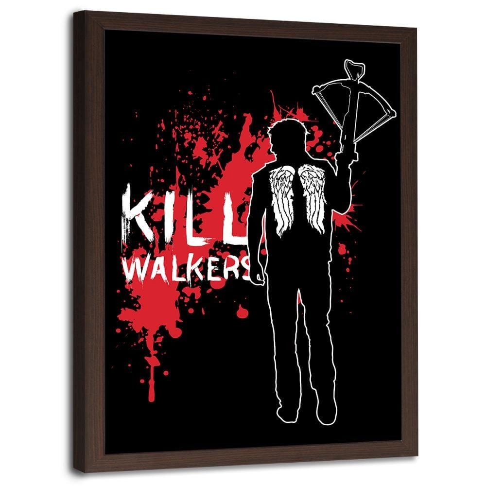 Glezna brūnā rāmī - Kill Walkers Image Black And White Home Trends DECO
