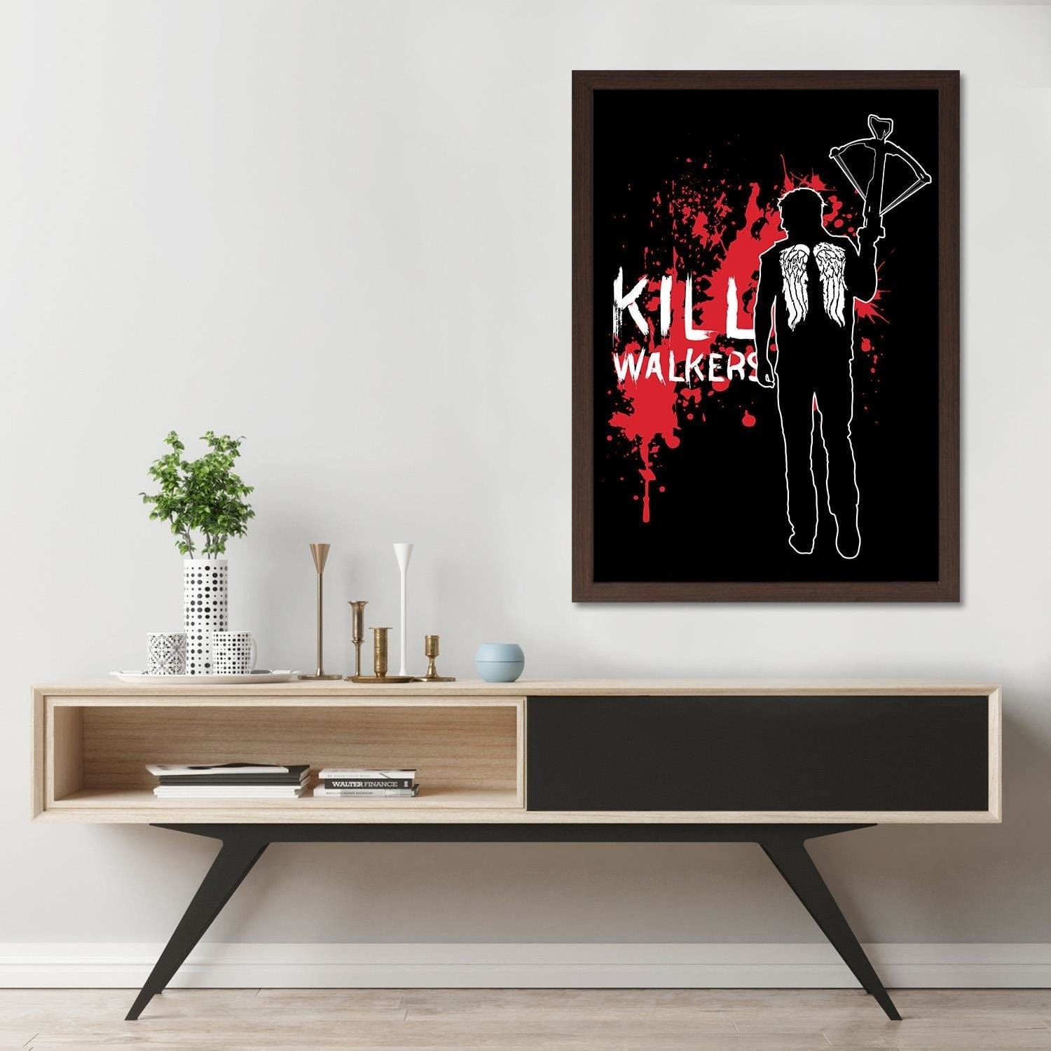 Glezna brūnā rāmī - Kill Walkers Image Black And White Home Trends DECO