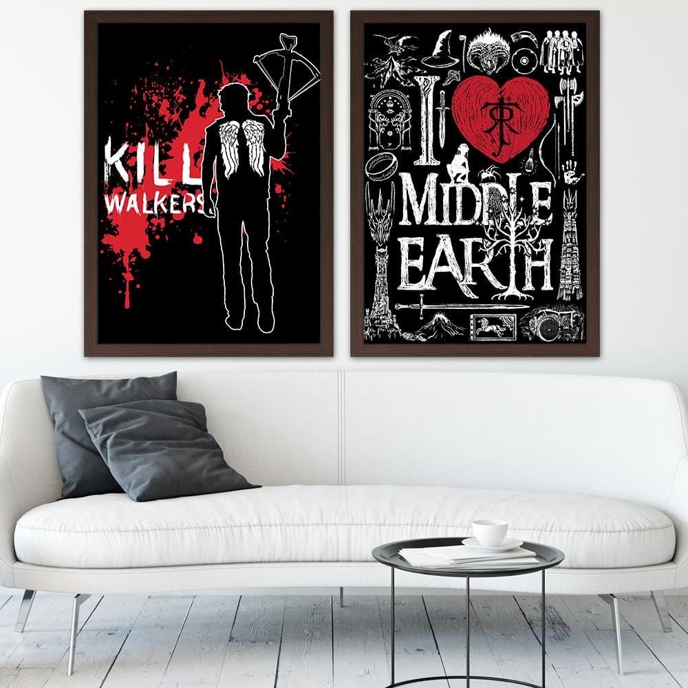 Glezna brūnā rāmī - Kill Walkers Image Black And White Home Trends DECO