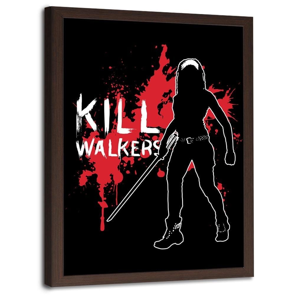 Glezna brūnā rāmī - Kill Walkers Image Black And White Home Trends DECO