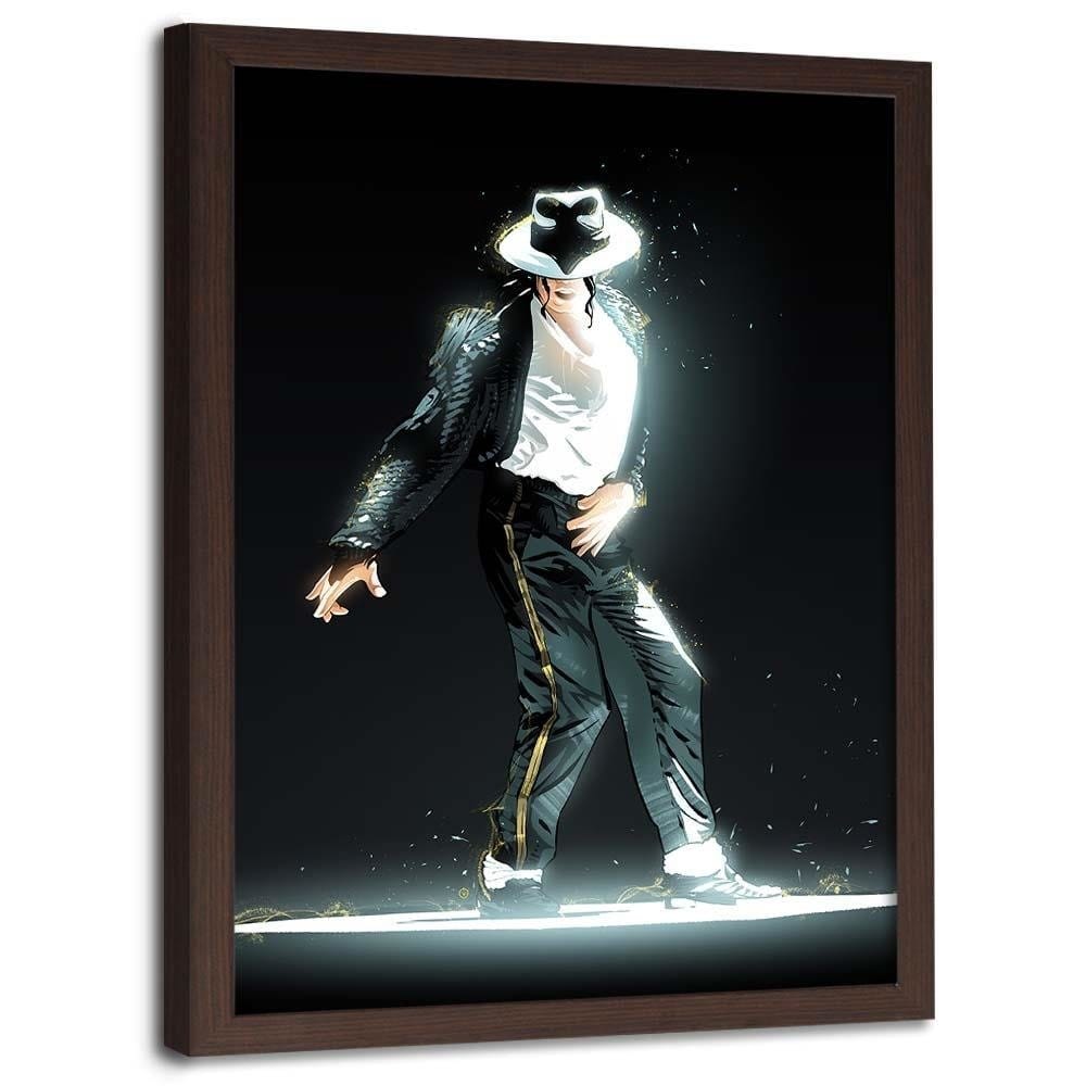 Glezna brūnā rāmī - King Of Pop Icon Black Home Trends DECO