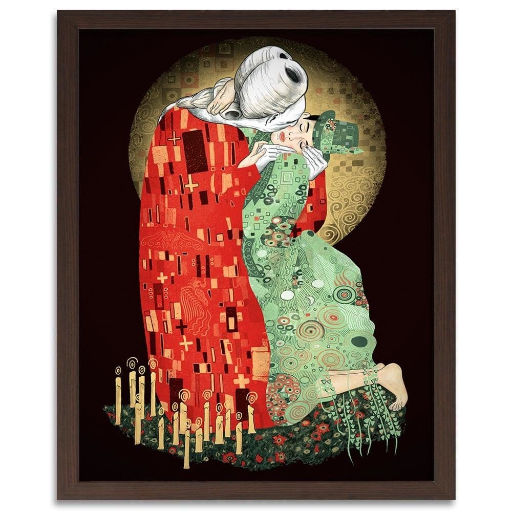 Glezna brūnā rāmī - Kiss Amid Candles Home Trends DECO