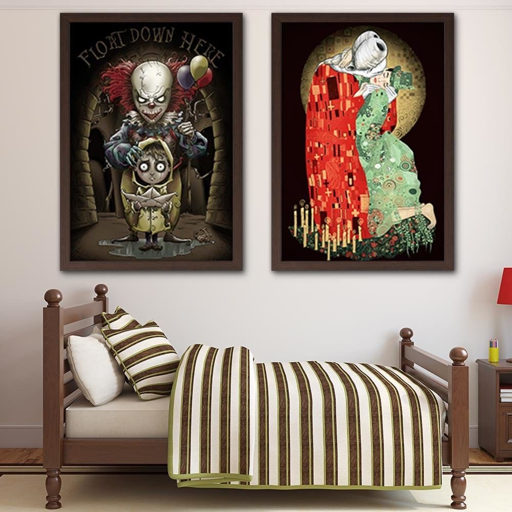 Glezna brūnā rāmī - Kiss Amid Candles Home Trends DECO