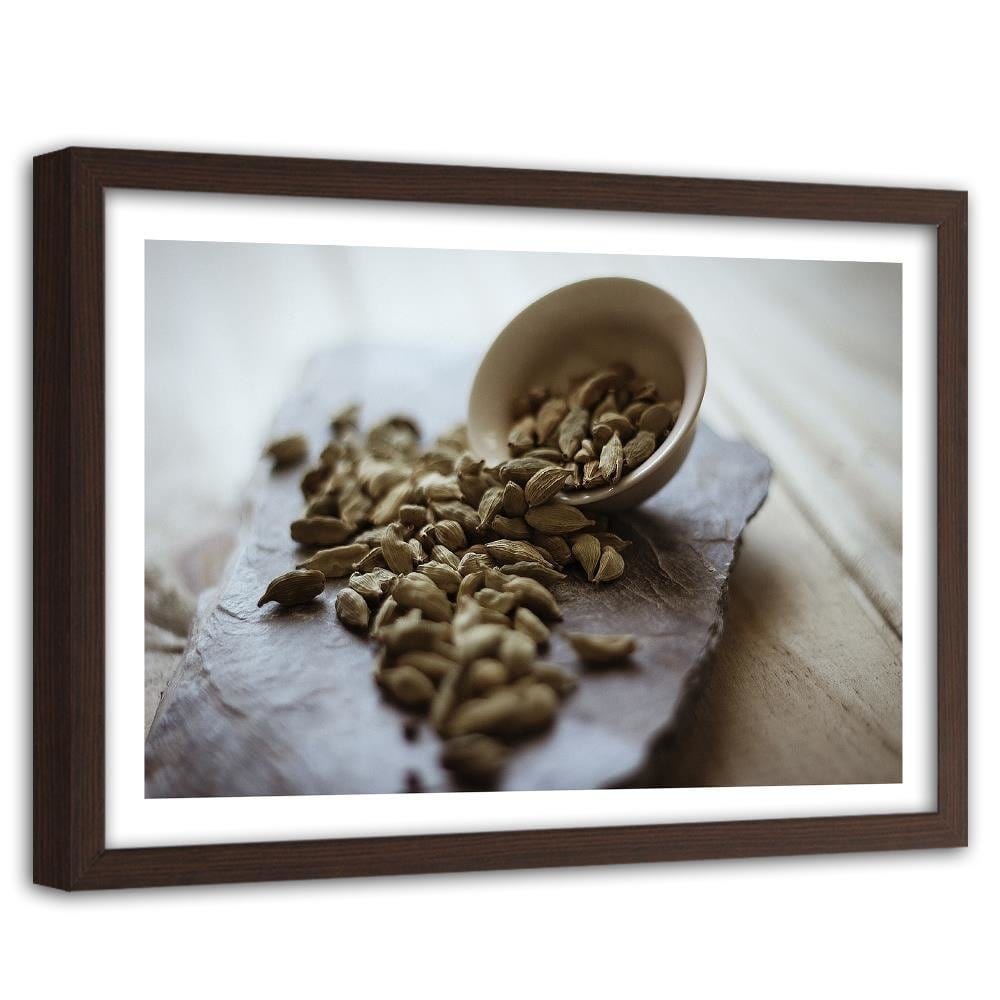 Glezna brūnā rāmī - Kitchen Spices Cardamom Home Trends DECO