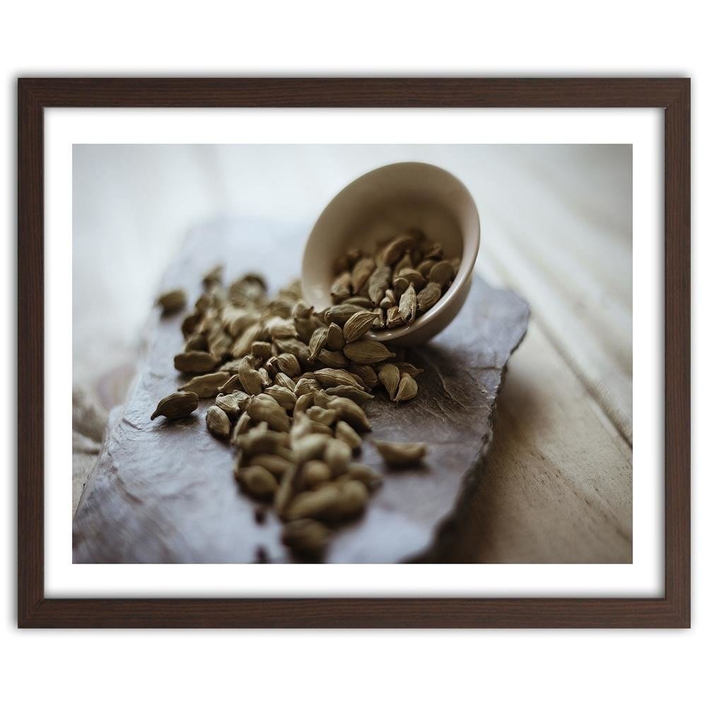 Glezna brūnā rāmī - Kitchen Spices Cardamom Home Trends DECO