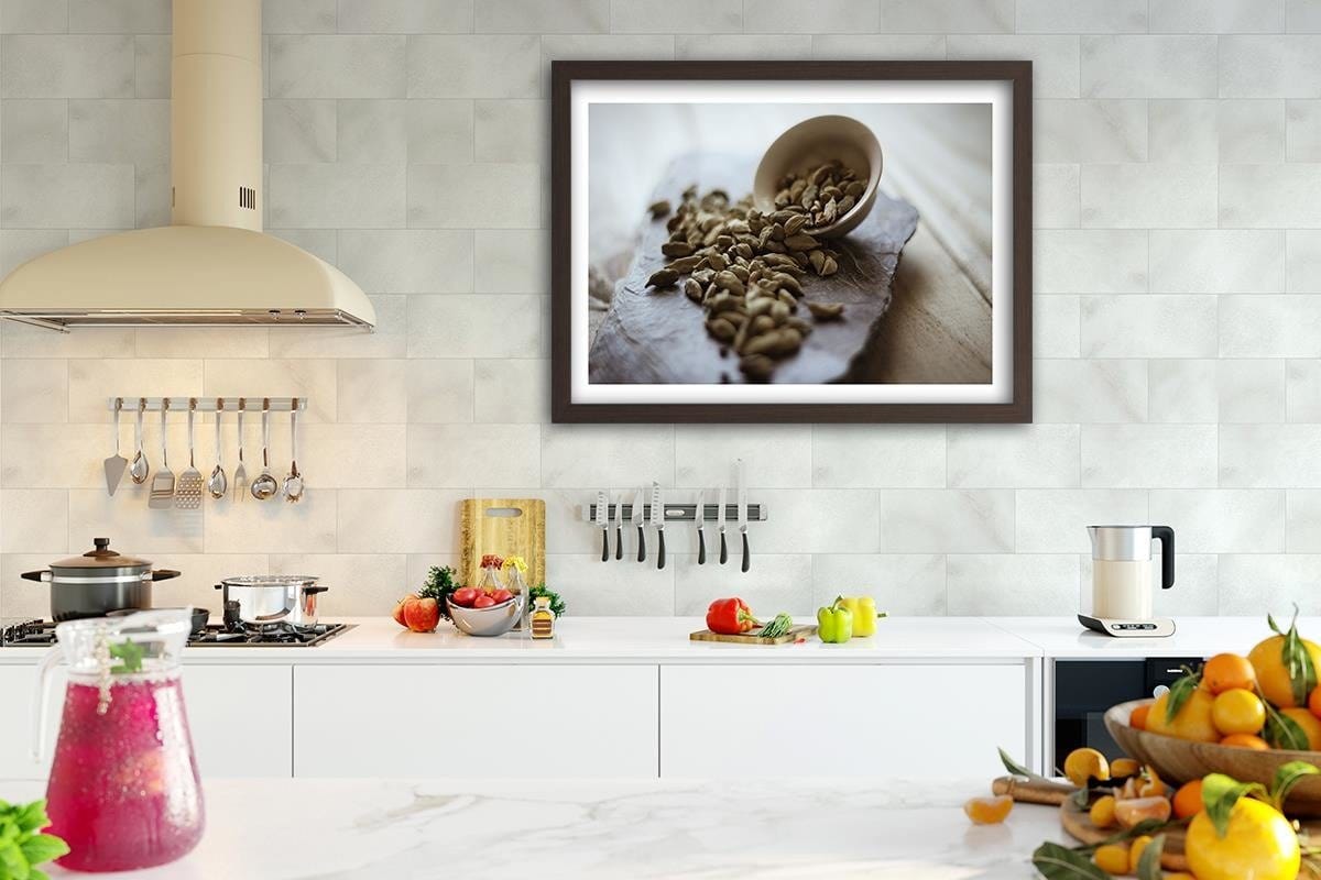 Glezna brūnā rāmī - Kitchen Spices Cardamom Home Trends DECO