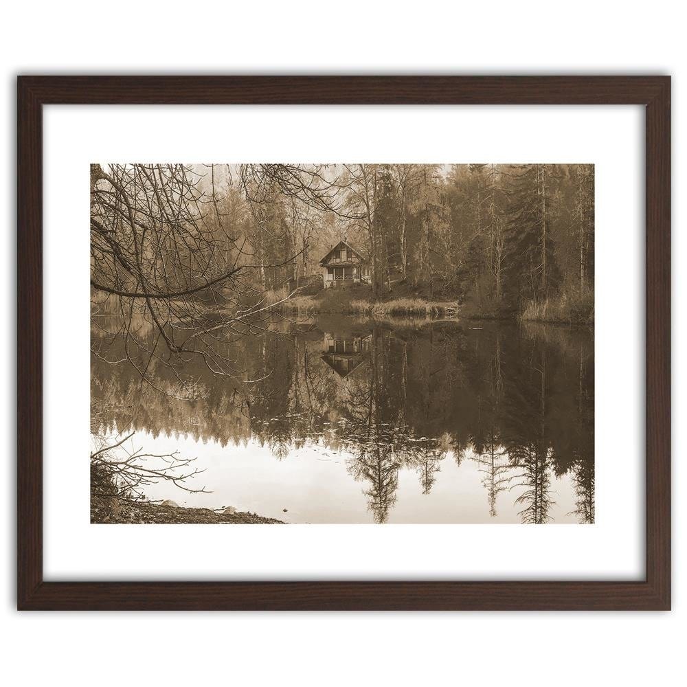 Glezna brūnā rāmī - Lake House 1 Home Trends DECO