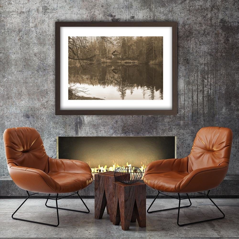 Glezna brūnā rāmī - Lake House 1 Home Trends DECO