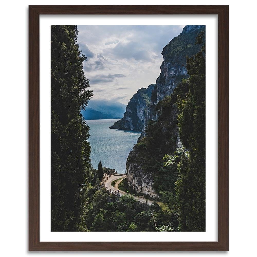 Glezna brūnā rāmī - Lake In The Mountains Home Trends DECO