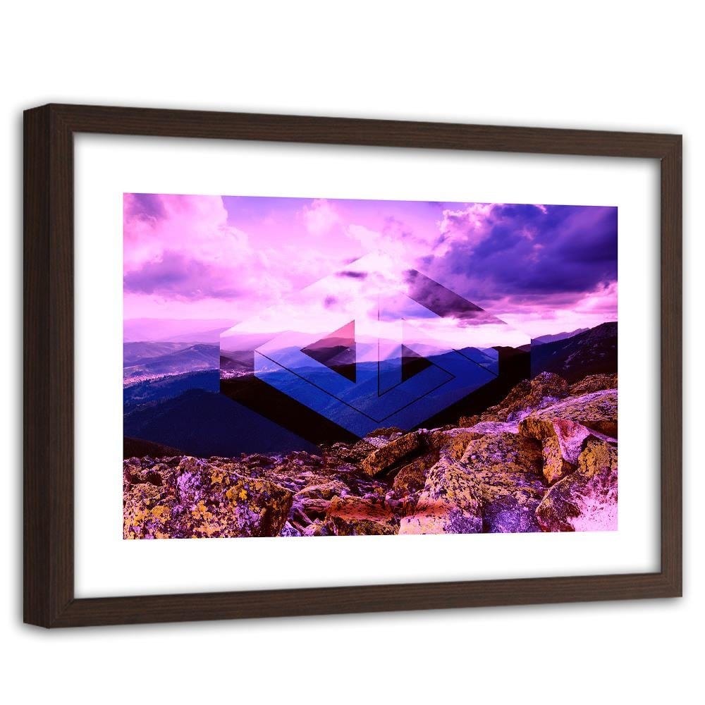 Glezna brūnā rāmī - Landscape With Geometric Figure 2 Home Trends DECO